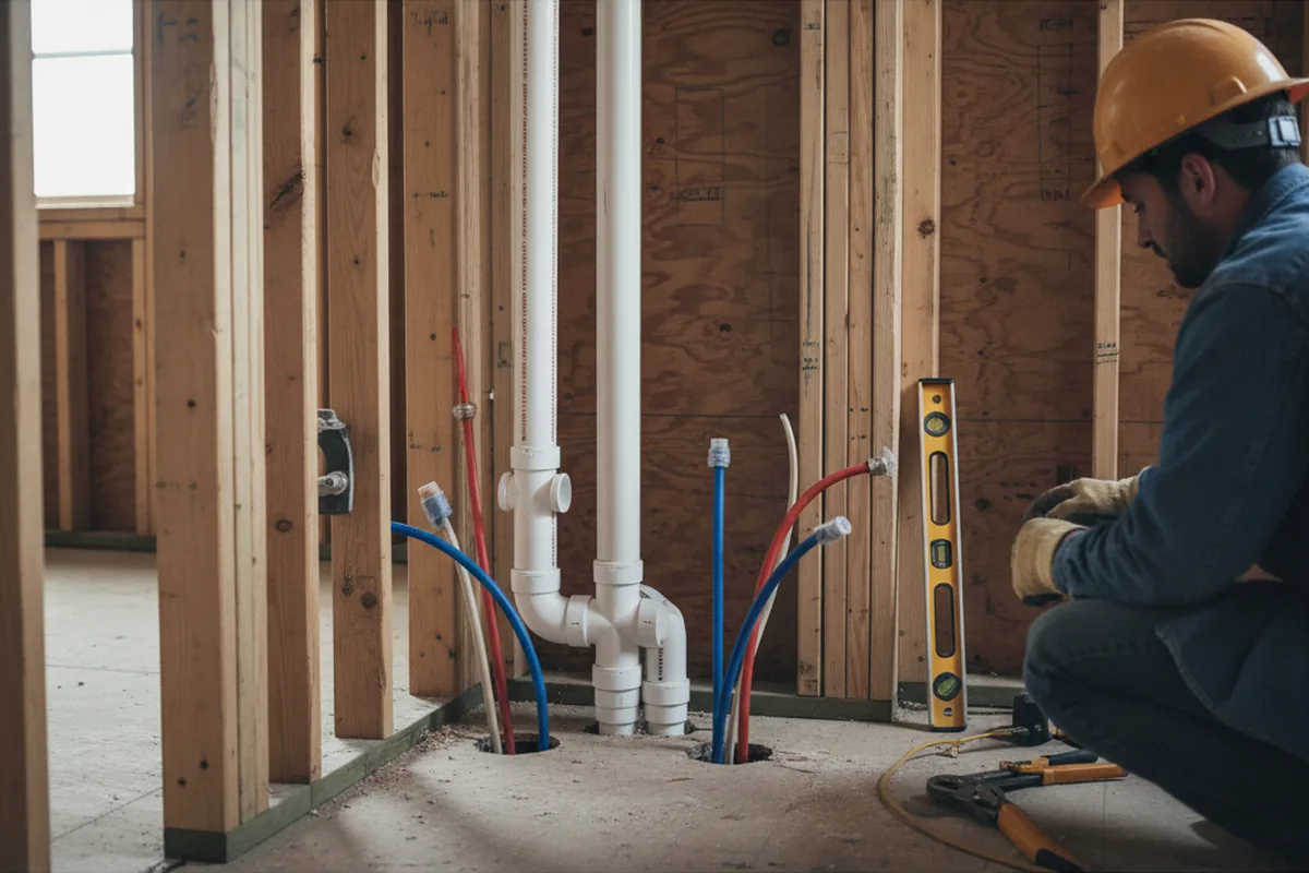 Drain and supply rough-in during Toilet Repair and Installation in Leesburg
